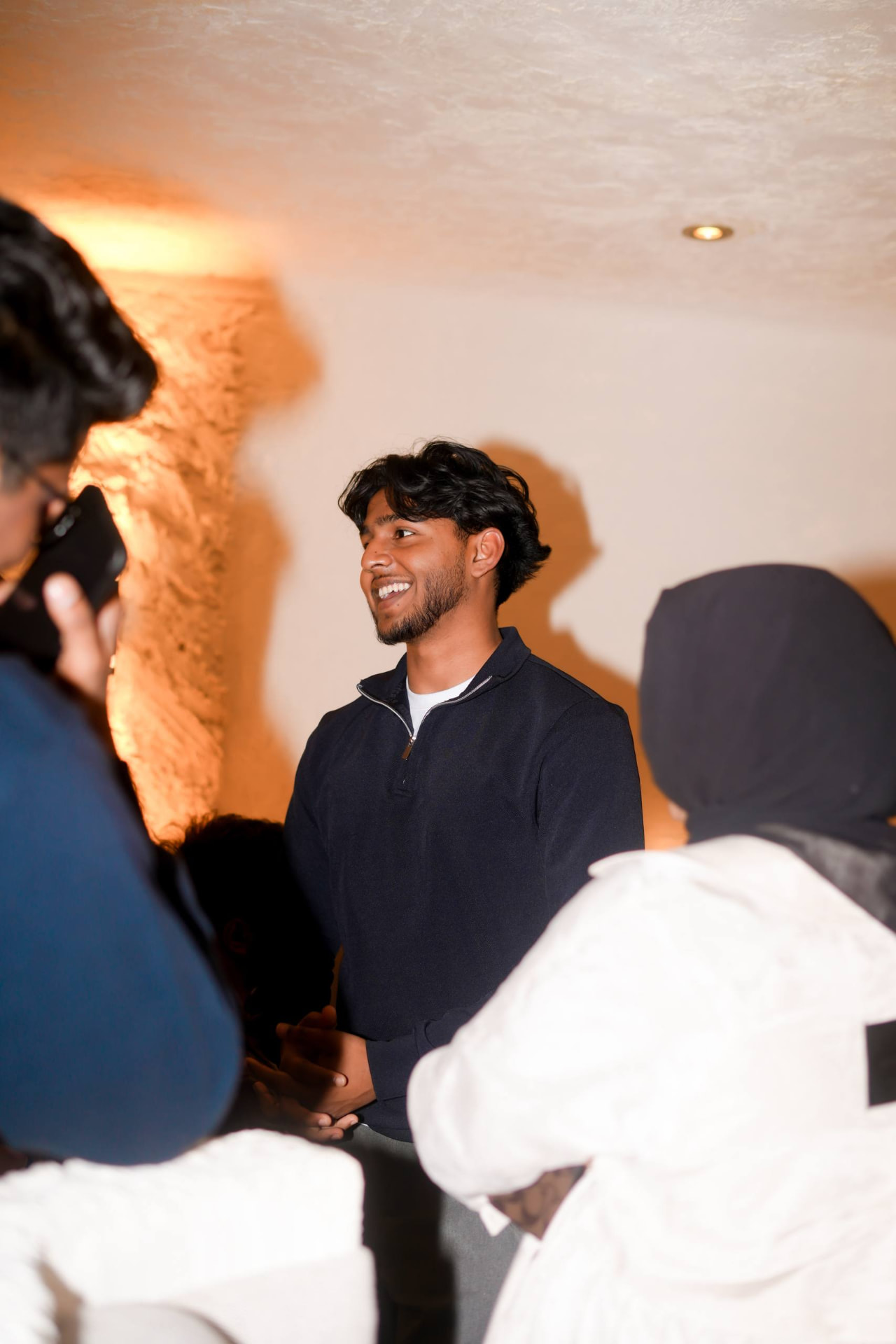 A member sharing his story with the group at a meetup