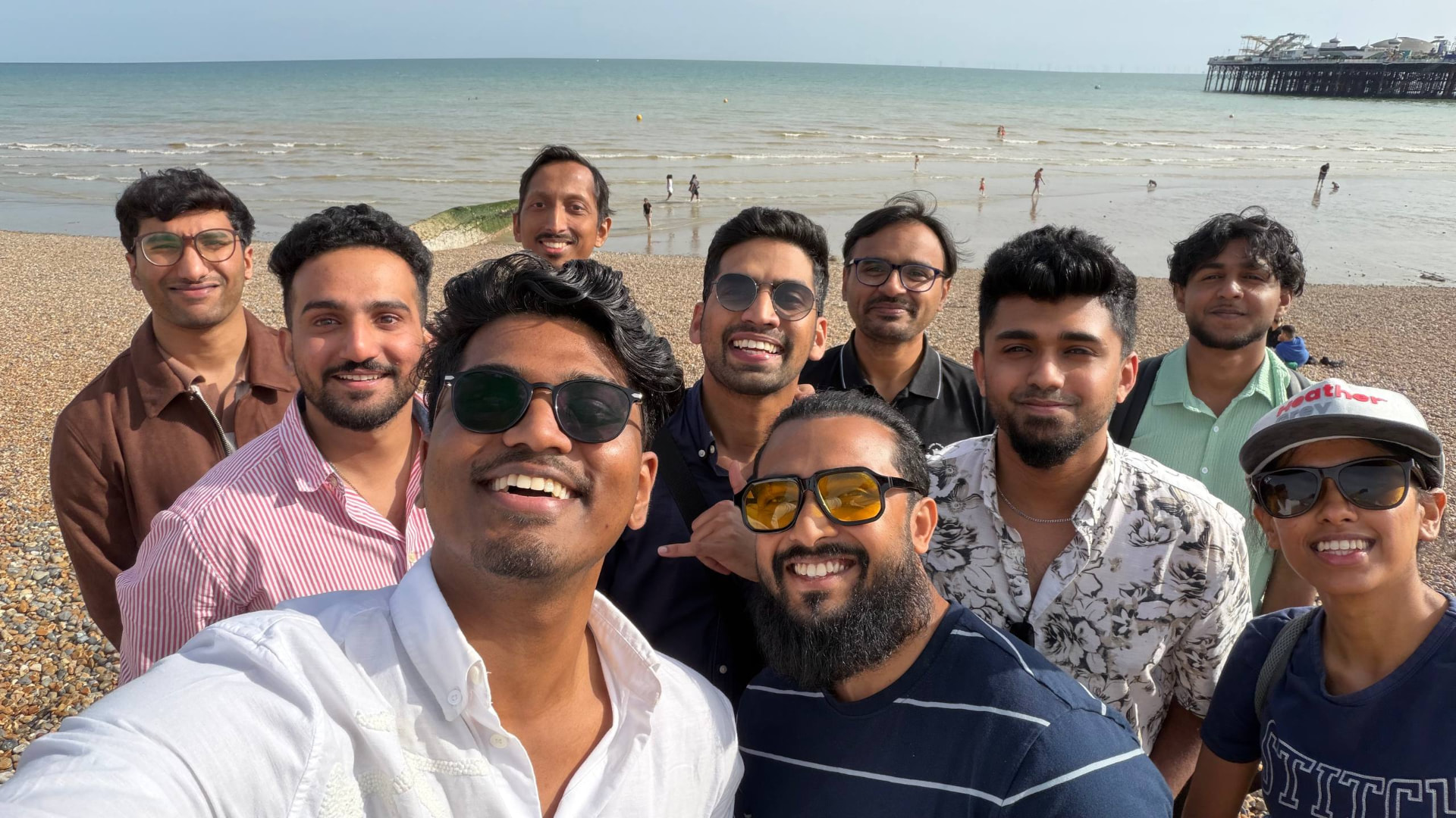 Members together on the seafront during a community day out